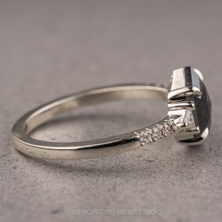 1.51 Carat Black Hexagon Diamond Engagement Ring, Eliza Setting, Platinum