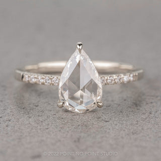1.40 Carat Clear Pear Diamond Engagement Ring, Juliette Setting, Platinum