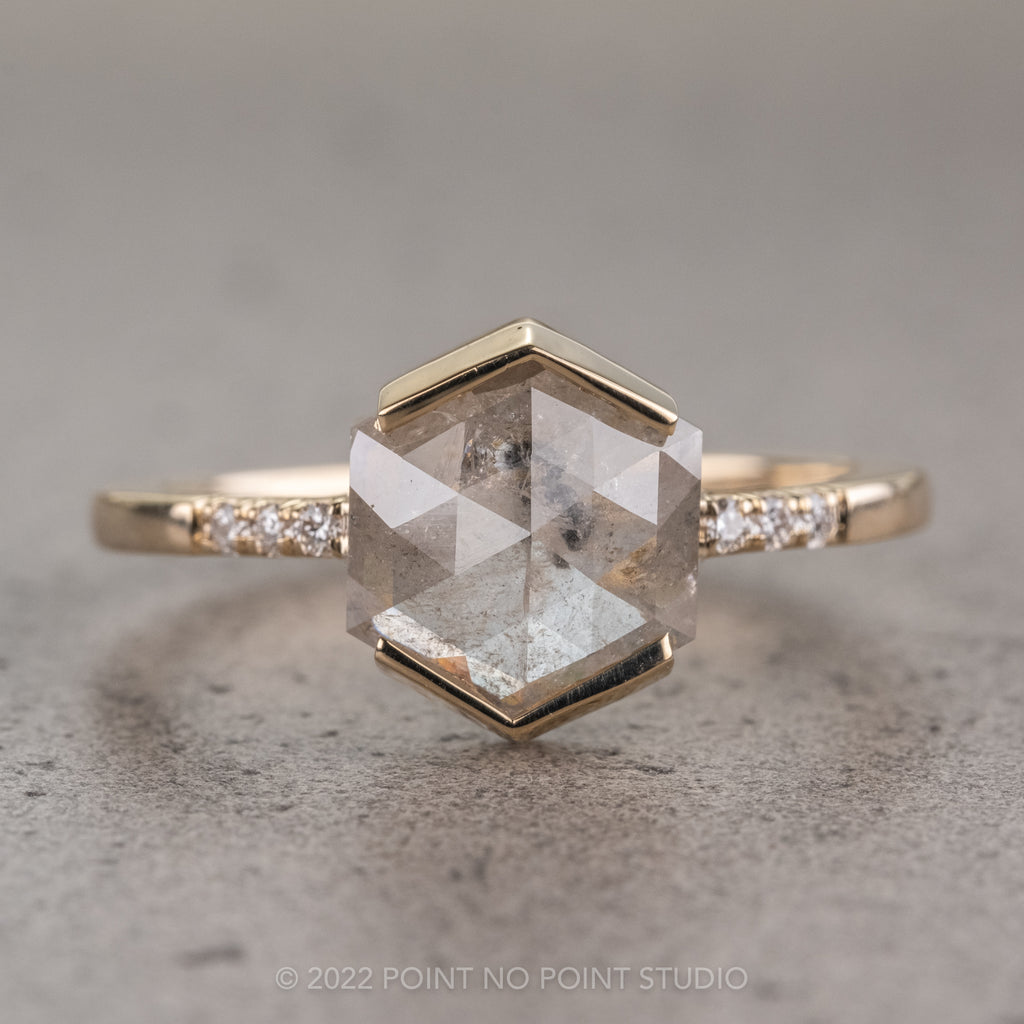 Salt and Pepper Diamond Engagement Ring, Point No Point Studio