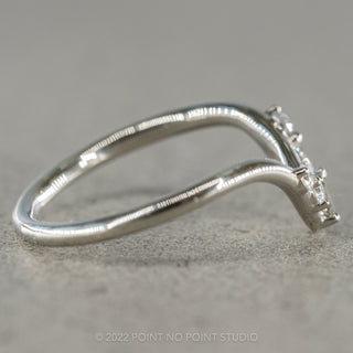 Asymmetric Diamond Wedding Ring, Rian Setting, 14K White Gold