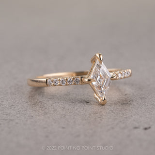 .61 Carat Clear Lozenge Diamond Engagement Ring, Jules Setting, 14k Yellow Gold