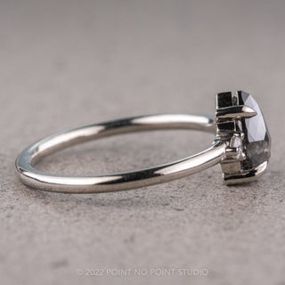 .94 Carat Salt and Pepper Pear Diamond Engagement Ring, Zoe Setting, Platinum