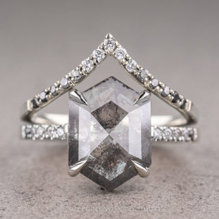 salt and pepper hexagon diamond ring