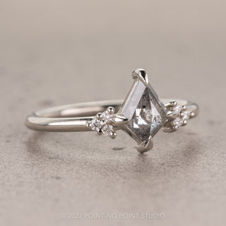 salt and pepper kite diamond ring