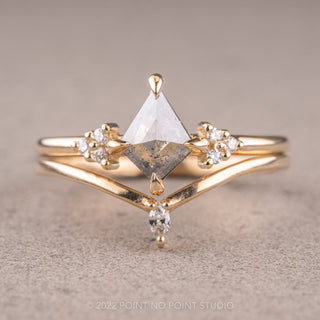 salt and pepper kite diamond engagement ring