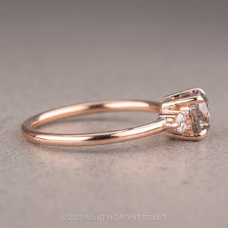 1.14 Carat Salt and Pepper Round Diamond Engagement Ring, Zoe Setting, 14K Rose Gold