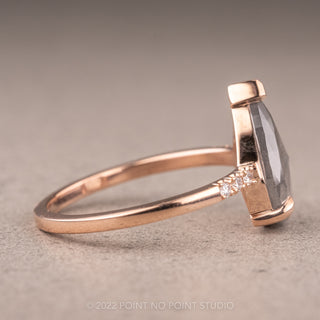 2.69 Carat Icy Grey Pear Diamond Engagement Ring, Jules Setting, 14K Rose Gold