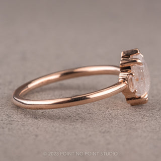 1.26 Carat Icy White Hexagon Diamond Engagement Ring, Zoe Setting, 14K Rose Gold
