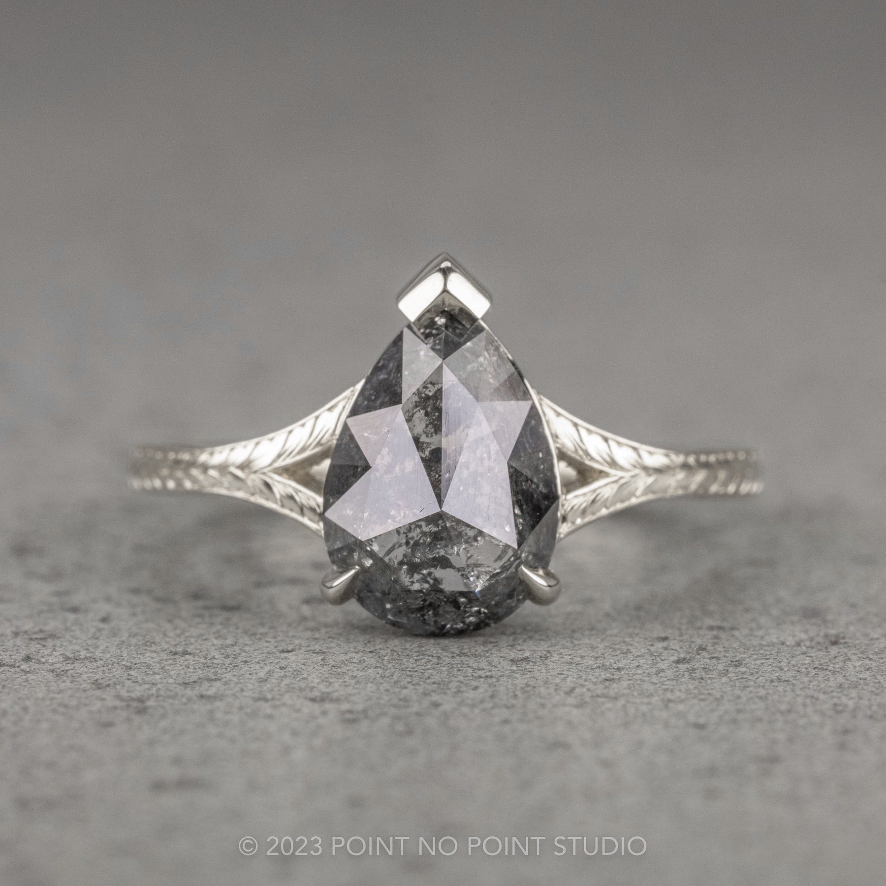 Black Diamond Engagement Ring, Point No Point Studio