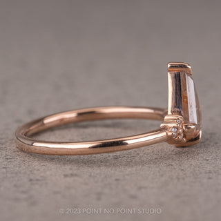 .70 Carat Salt and Pepper Kite Diamond Engagement Ring, Quinn Setting, 14k Rose Gold