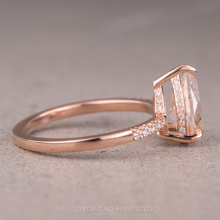 1.88 Carat Icy White Pear Diamond Engagement Ring, Juliette Setting, 14K Rose Gold