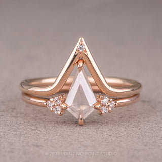 .72 Carat Icy White Kite Diamond Engagement Ring, Quinn Setting, 14k Rose Gold