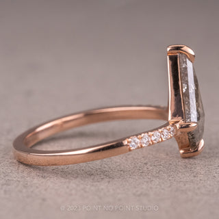 1.35 Carat Semi-Translucent Kite Diamond Engagement Ring, Jules Setting, 14K Rose Gold