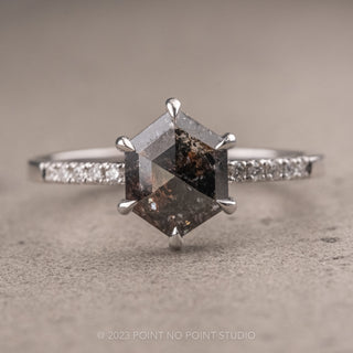 Hexagon diamond engagement ring