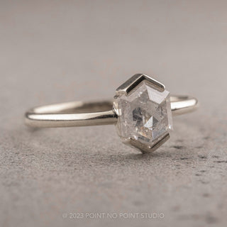 1.41 Carat Icy White Hexagon Diamond Engagement Ring, Charlize Setting, Platinum