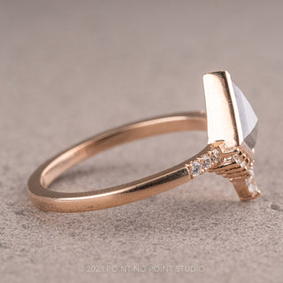1.21 Carat Salt and Pepper Kite Diamond Engagement Ring, Bezel Avaline Setting, 14K Rose Gold