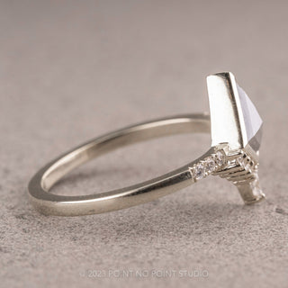 1.21 Carat Salt and Pepper Kite Diamond Engagement Ring, Bezel Avaline Setting, Platinum