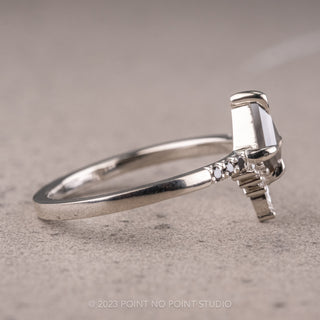 .54 Carat Salt and Pepper Kite Diamond Engagement Ring, Avaline Setting, 14K White Gold
