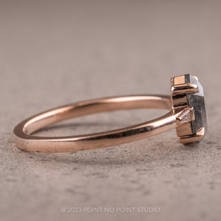 .87 Carat Salt and Pepper Diamond Engagement Ring, Zoe Setting, 14K Rose Gold