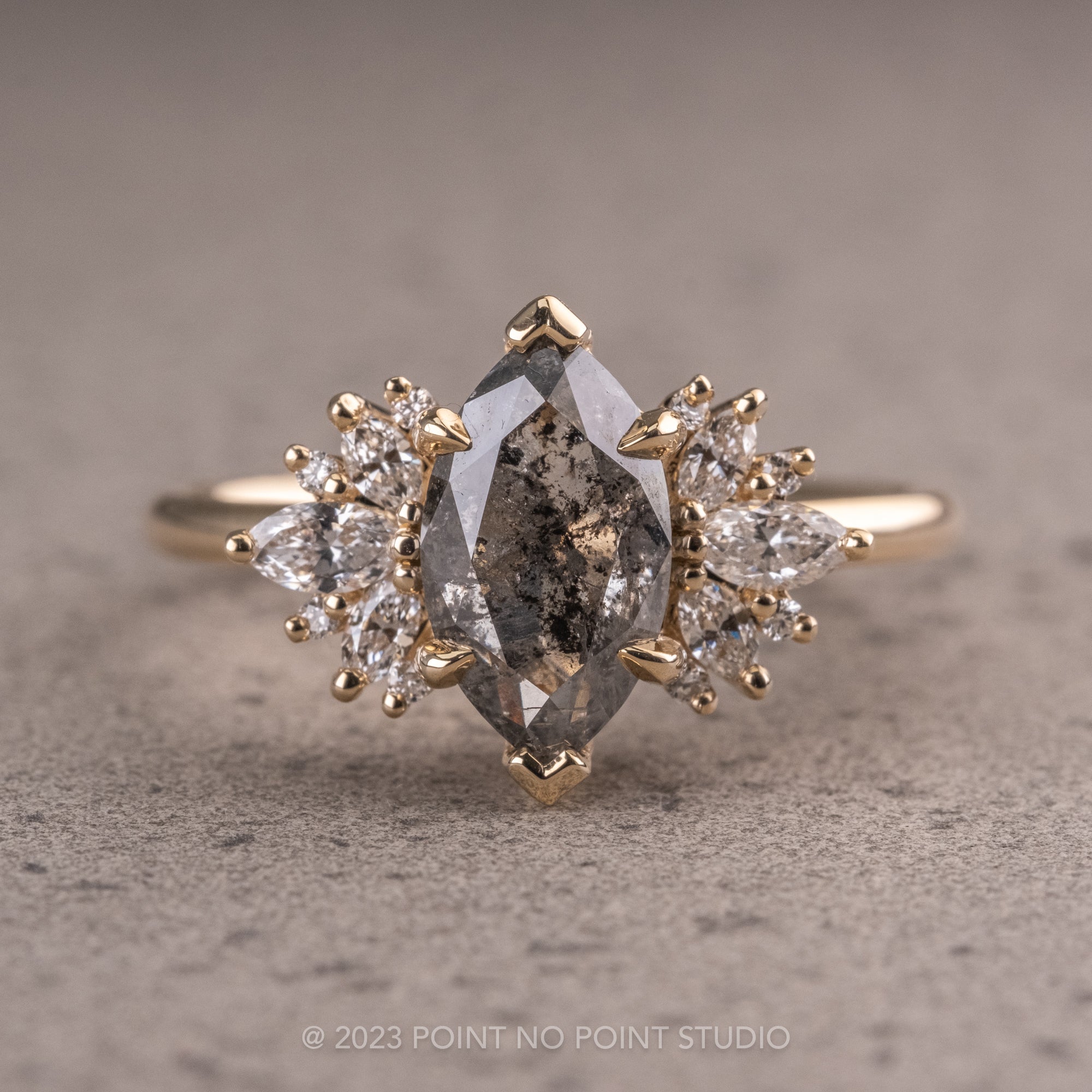 Salt and pepper diamond engagement Clearance