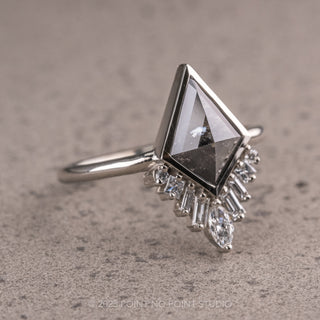 Salt and pepper kite diamond ring 