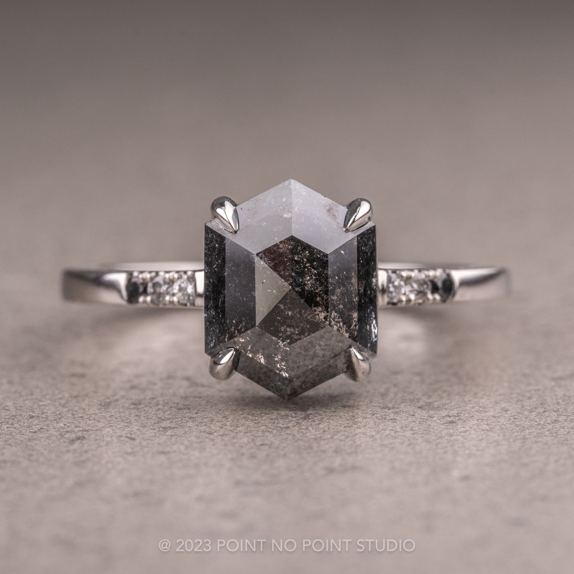 Hexagon diamond engagement ring black Clearance