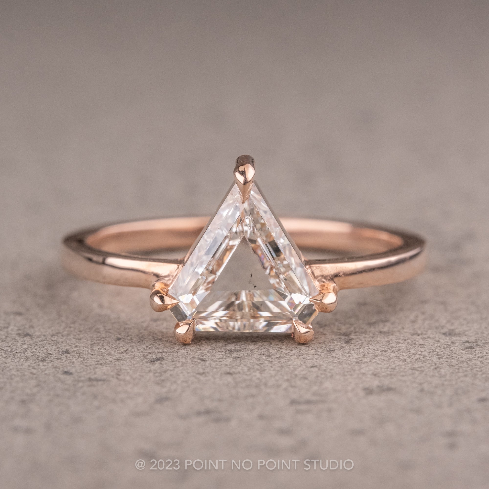 Shield Cut Moonstone & Pave Diamond V Wedding Ring Set - Abhika Jewels