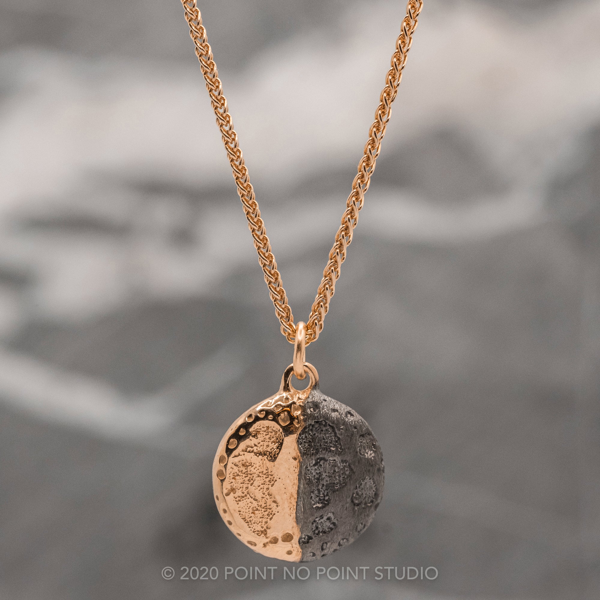 Moon Phase with No Stones Rose Gold – Point No Point Studio