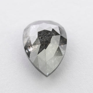 6.81 Carat Black Diamond, Rose Cut Pear