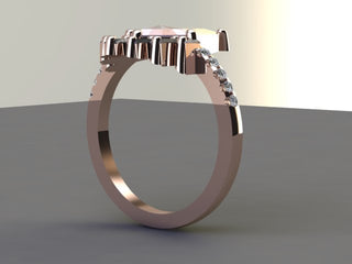 Custom Juniper engagement ring