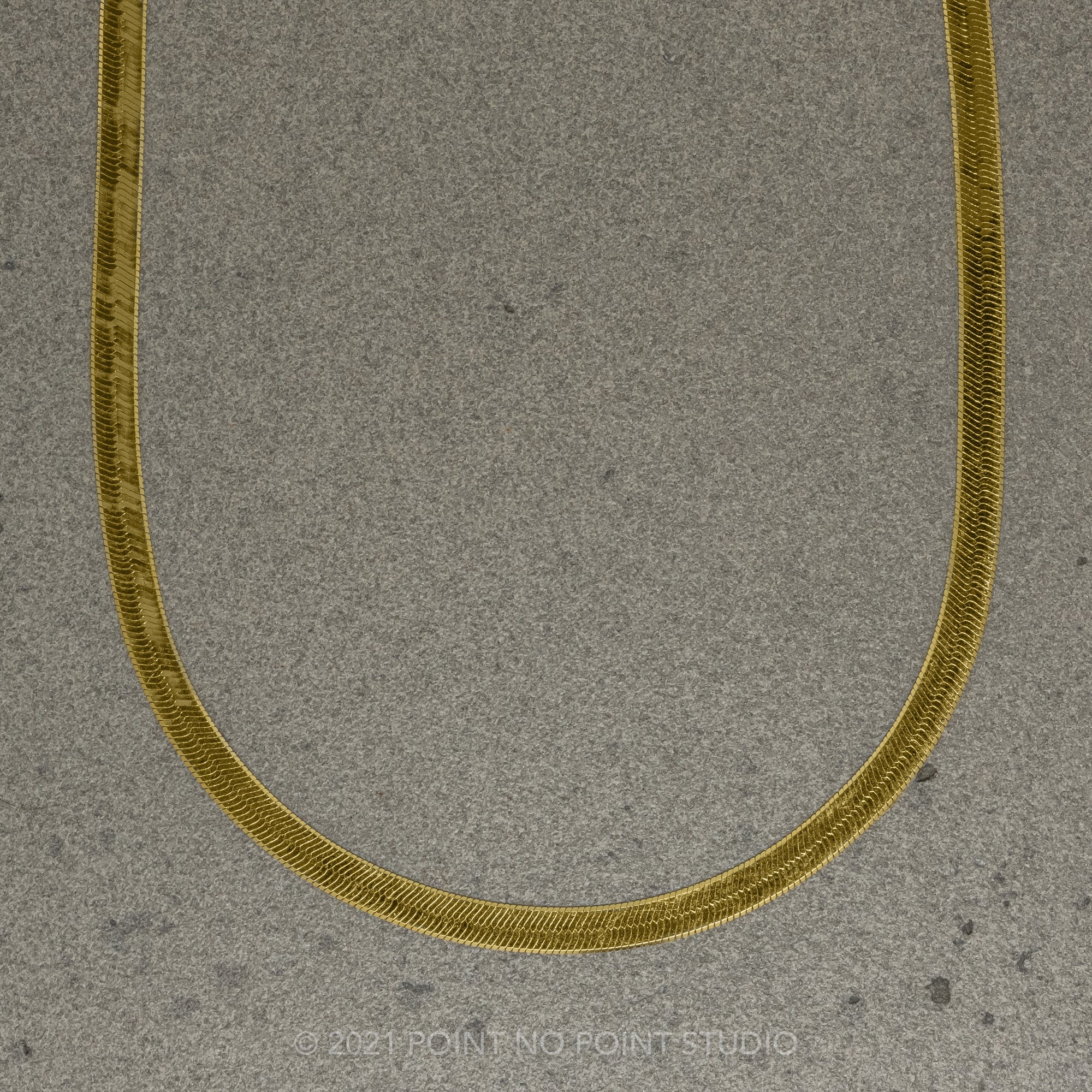 14k Gold Solid Herringbone Chain Necklace | Harlem Bling