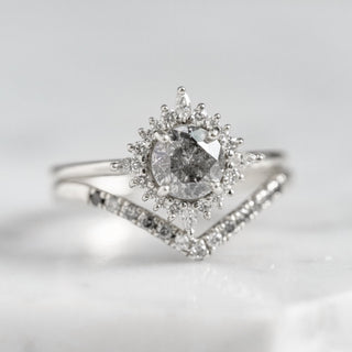 1.08 Carat Salt and Pepper Diamond Engagement Ring, Cosette Setting, Platinum