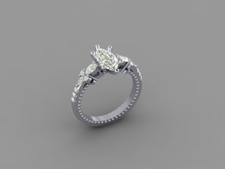 Custom Vintage Moissanite Engagement Ring