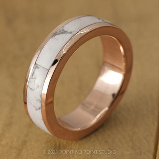 14k Rose Gold Howlite Inlay Ring