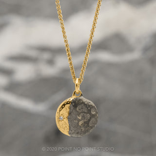 Moon Phase with Gemstones Yellow Gold