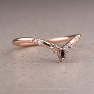 Ombre Diamond Wedding Ring, Flora Setting, 14K Rose Gold