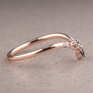 Ombre Diamond Wedding Ring, Flora Setting, 14K Rose Gold
