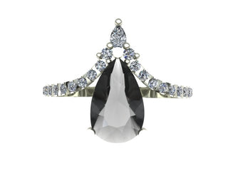 Black Pear Diamond Engagement Ring