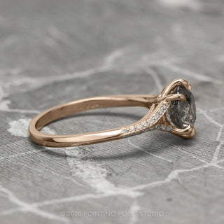 2.28 Carat Salt and Pepper Diamond Engagement Ring, Mackenzie Setting, 14K Rose Gold