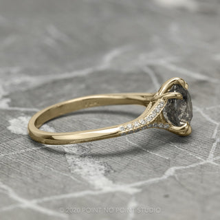2.76 Carat Salt and Pepper Diamond Engagement Ring, Mackenzie Setting, 14K Yellow Gold