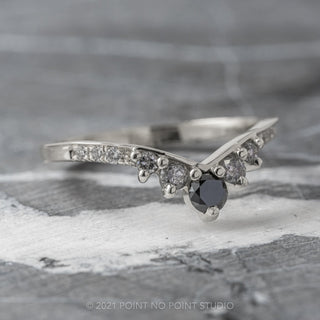 Reverse Ombre Diamond Wedding Ring, Duchess Setting, 14k White Gold