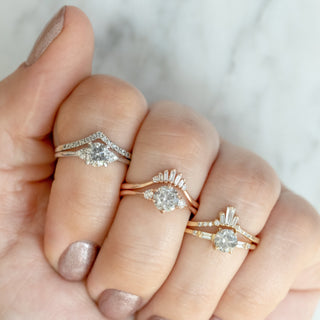 round salt and pepper diamond rings