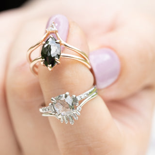 Black Marquise Diamond Engagement Ring