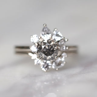 Natural Sapphire Wedding Ring, Sammy Setting, 14k White Gold