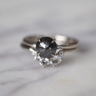 Natural Sapphire Wedding Ring, Sammy Setting, 14k White Gold