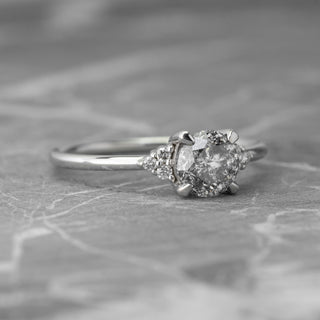 1 Carat Salt and Pepper Diamond Engagement Ring, Quinn Setting, Platinum