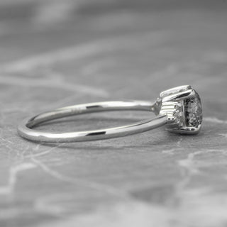 1 Carat Salt and Pepper Diamond Engagement Ring, Quinn Setting, Platinum