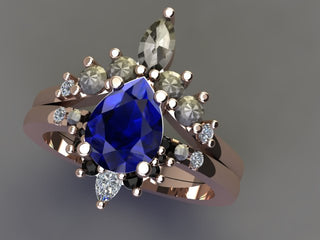 Custom Sapphire Ombre Avaline Ring