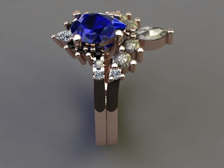 Custom Sapphire Ombre Avaline Ring