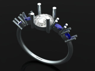 Custom Sapphire Nova Engagement Ring